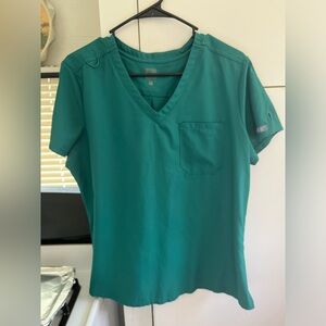 Med Couture Insight Hunter Green One Pocket Scrub Top